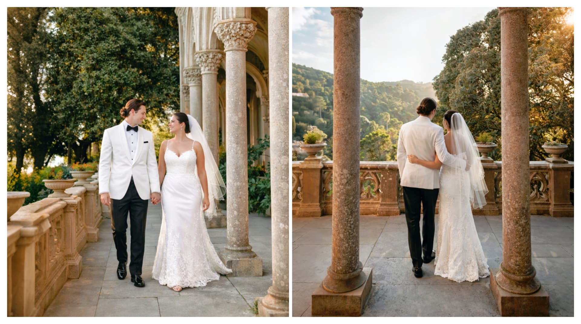 Villa de luxe en Algarve avec décoration de mariage au coucher du soleil